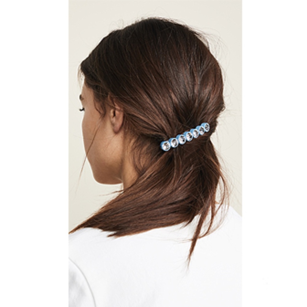 Marc Jacobs Scalloped Crystal Barrette Blue Clip